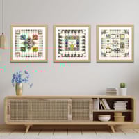 جدارية طقم من 3 لوحات مطبوعة - ديكور تراثي كانفاس...