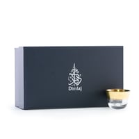 طقم فناجين قهوة عربية زجاج بزخرفة ذهبية مستوحاة من...