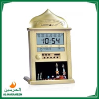 ساعة حائط وطاولة رقمية مزودة بشاشتين من الحرمين -...