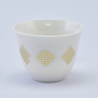 طقم فناجين قهوة عربية بورسلان بزخرفة ذهبية عصرية و...