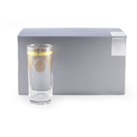 طقم كاسات زجاجية مذهبة فاخرة بزخرفة انيقة مستوحاة...