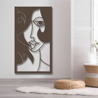 منحوتة خشبية لوحة ديكور نقشة وجه فتاة