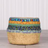 حوض اصيص - فخار خارجي وداخلي بإطار قماش تيفاني مع...