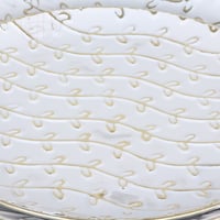 طقم صواني تقديم 3 قطع - لون ابيض بخطوط ذهبية - بيد...