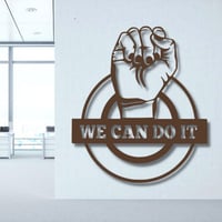 منحوتة خشبية لوحة ديكور بنقش - نحن نستطيع