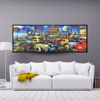 لوحة جدارية مطبوعة لمجموعة من السيارات