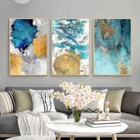 جدارية من مجموع 3 لوحات - كانفاس تجريدية