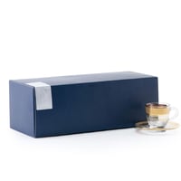 طقم فناجين قهوة زجاجية بزخرفة ذهبية مستوحاة من الط...