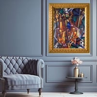 لوحة جدارية كلاسيكية مطبوعة ومغلفة بالزجاج - الفنا...