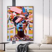 لوحة مودرن جدارية مطبوعة وديكور فن معاصر امرأه