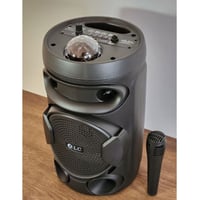 سماعة ومكبر صوت قابل للشحن مع انارة من دي ال سي -...