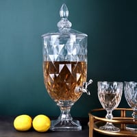موزع عصير ومشروبات زجاجي كرستالي - 3 لتر