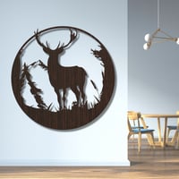 الظبي منحوتة خشبية