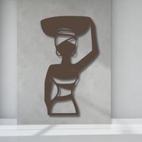 منحوتة خشبية لوحة ديكور نقشة مودرن فتاة افريقية