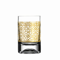 طقم كاسات عصير زجاجية فاخر بزخرفة ذهبية وتصميم معا...