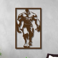 منحوتة خشبية لوحة ديكور نقشة الرجل الاخضر