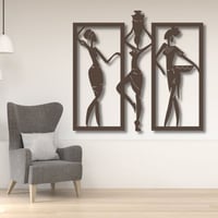 منحوتة خشبية لوحة ديكور نقشة نساء افريقيات