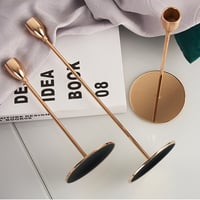 طقم شمعدان 3 قطع - لون ذهبي فاتح