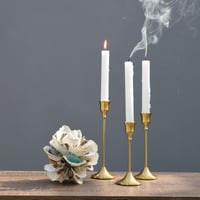طقم شمعدان 3 قطع - حجم صغير - ذهبي فاتح