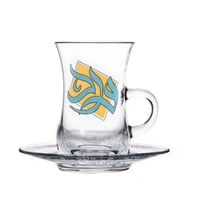 طقم بيالات وفناجين شاي بيد مذهب فاخر بزخرفة عريقة...