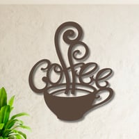 منحوتة خشبية لوحة ديكور - كوب القهوة
