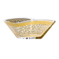 طقم زبادي زجاجية بزخرفة ذهبية مستوحاة من الطراز ال...