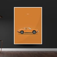 سيارة 911 كلاسيك لون برتقالي - لوحة كانفس جدارية
