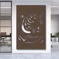 منحوتة خشبية لوحة ديكور نقشة وجه الفهد