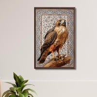 لوحة مطبوعة - ديكور جدارية ل الصقر مع نقشة الزل
