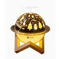 مصباح وفواحة على شكل قمر مضيء مع قاعدة خشبية من دي...