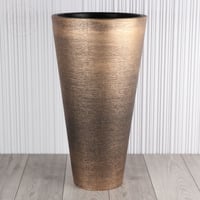 حوض و اصيص نباتات صناعية وطبيعية - ذهبي - بثلاثة م...