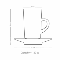 طقم بيالات وفناجين شاي بيد مع صحن اخضر مذهب بتصميم...