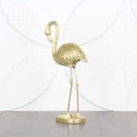 مجسم طائر فلامنجو ذهبي فاتح