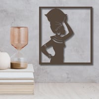 جدارية منحوتة خشبية لوحة ديكور نقشة Afro امرأة افر...