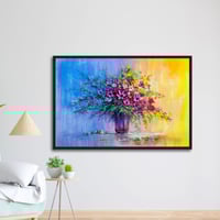 لوحة جدارية كنفاس مطبوعة - مزهرية