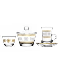 طقم ضيافة بيالات وفناجين شاي بيد مذهبة + فناجين قه...