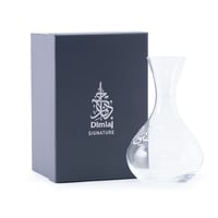 مزهرية زجاجية فاخرة محفورة بزخرفة من الخط العربي ا...