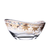 طقم زبادي زجاجية فاخرة بزخرفة ذهبية مفردات مختلفة...