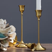 طقم شمعدان 3 قطع - حجم صغير - ذهبي فاتح