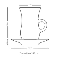 طقم بيالات وفناجين شاي بيد مع صحن مذهب بزخرفة ذهبي...