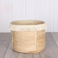 حوض اصيص فخار خارجي وداخلي بامبو - إطار هدب سكري -...