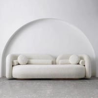 كنبة كيرف 3 مقاعد بوكليه مودرن - لون ابيض