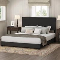 سرير خشبي فاخر تصميم عصري - لون اسود -اختر المقاس