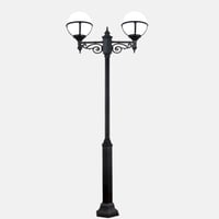 انارة خارجية - عامود انارة حدائق دائري ثنائي - لون...