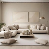 كنبة زاوية حرف L تصميم مودرن - لون اوف وايت