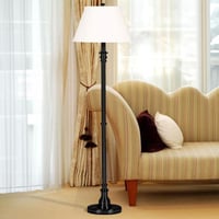 اضاءة ستاند ارضية كلاسيك أسود وشيد أبيض