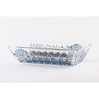 زبدية زجاجية بزخرفة ملونة انيقة من الخط العربي