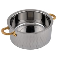 طنجرة ستيل من السيف - لون فضي وذهبي - متوفر بسعات...