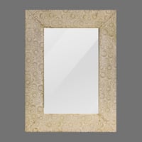 مرايا نحاس مزخرف معتق لؤلؤي