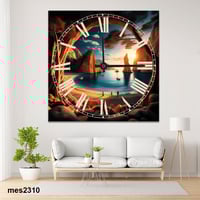 ساعة حائط أكريليك مربعة – خليج الغروب الصخري